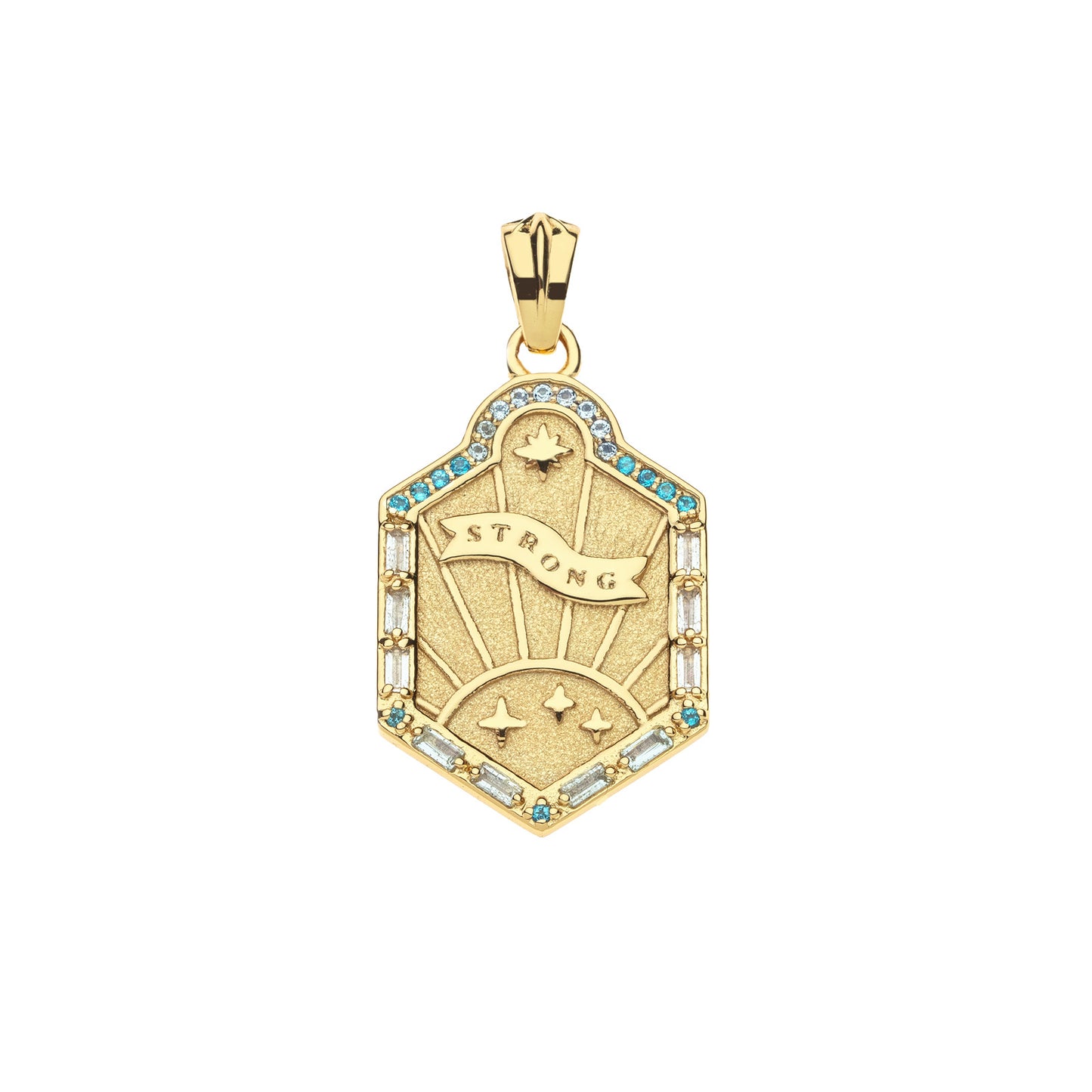 STRONG Shield Pendant on 16-18" Classic Rolo Chain