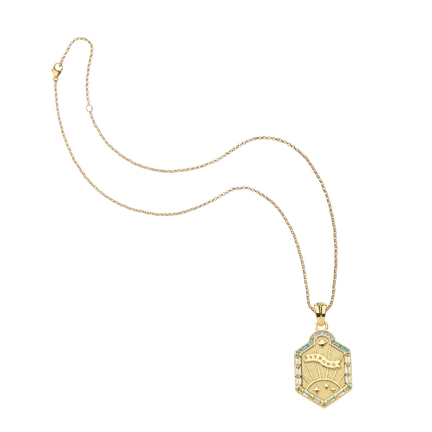 STRONG Shield Pendant on 16-18" Classic Rolo Chain