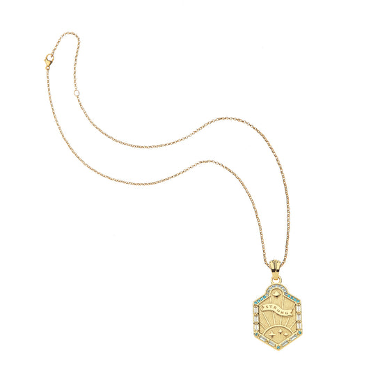 STRONG Shield Pendant on 16-18" Classic Rolo Chain