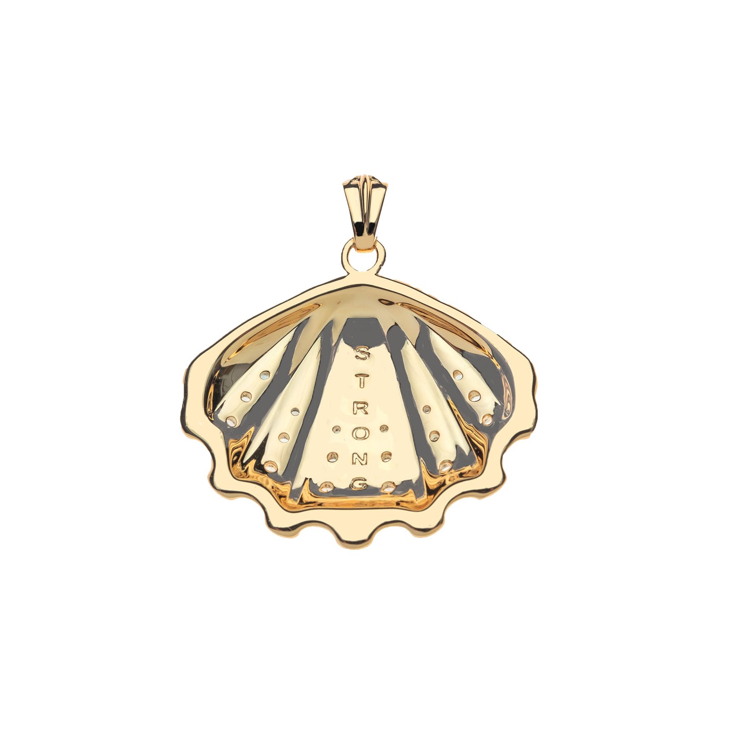 STRONG in the Waves Shell Pendant on 16-18" Classic Rolo Chain