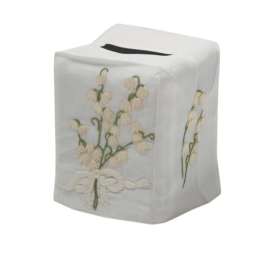 Sweet William Tissue Box Cover in Cream