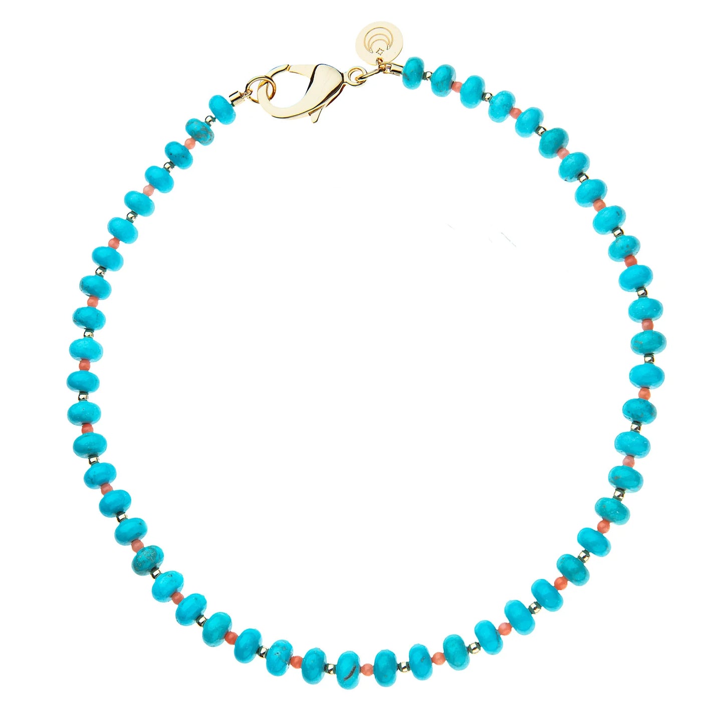 Turquoise and Coral Beaded Necklace