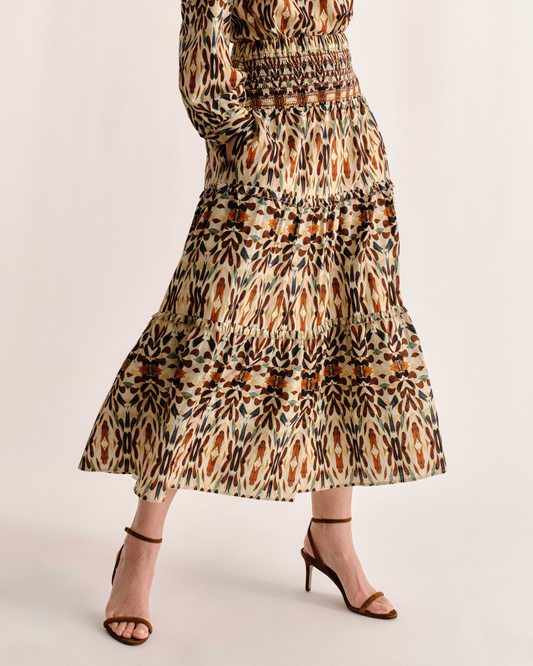 Kylie Midi Skirt-Kaleidoscope Print