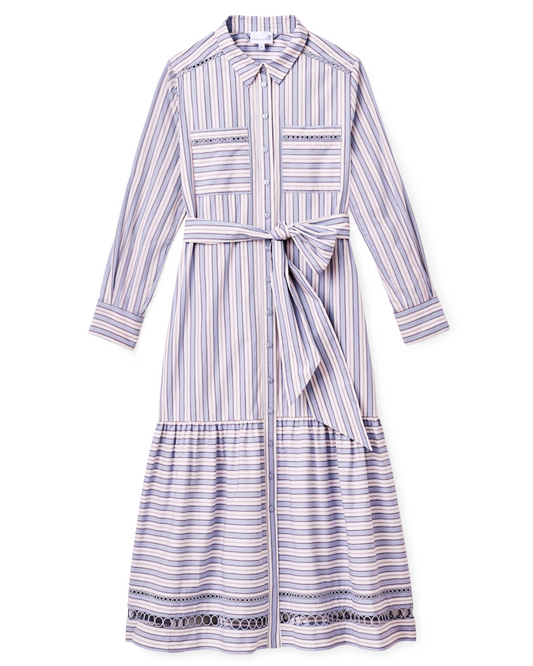 Celia Dress-Cartolina Stripe-Pale Blue