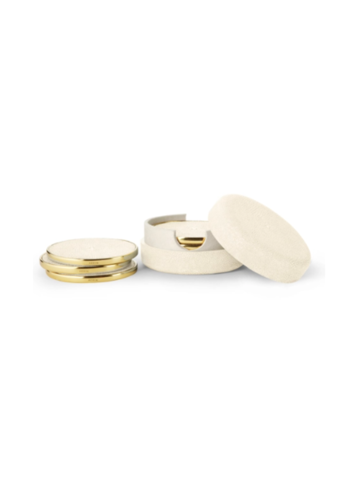 Shagreen Coasters, Cream (Set of 4)