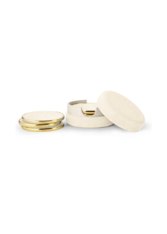 Shagreen Coasters, Cream (Set of 4)