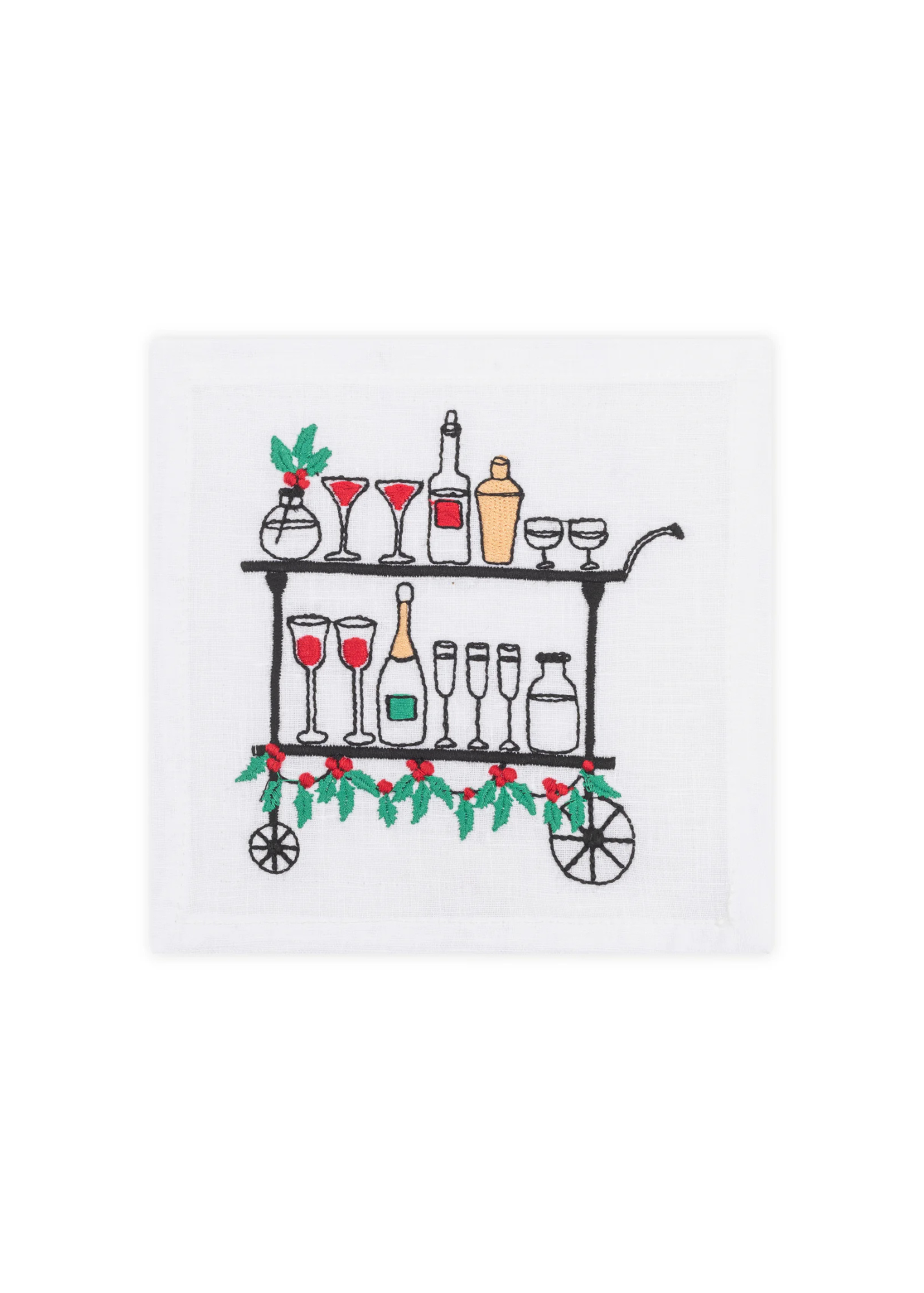 Red Holiday Bar Cart Coasters