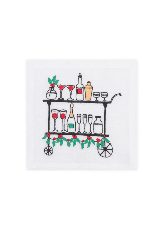 Red Holiday Bar Cart Coasters
