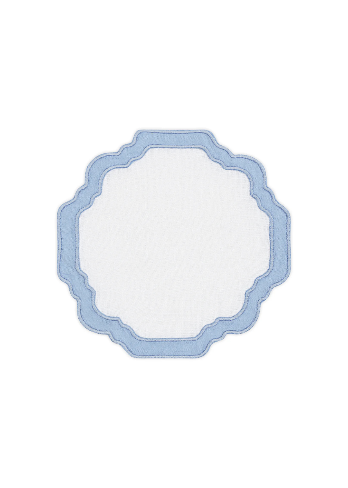 Blue Scallop Applique Coasters