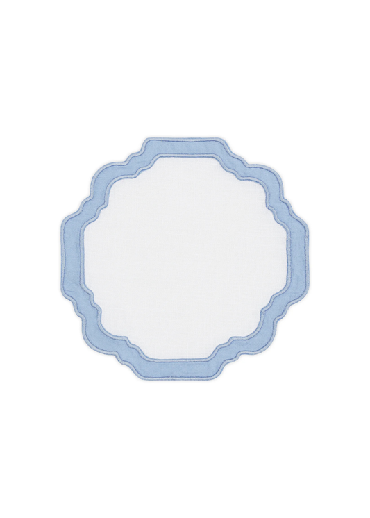 Blue Scallop Applique Coasters