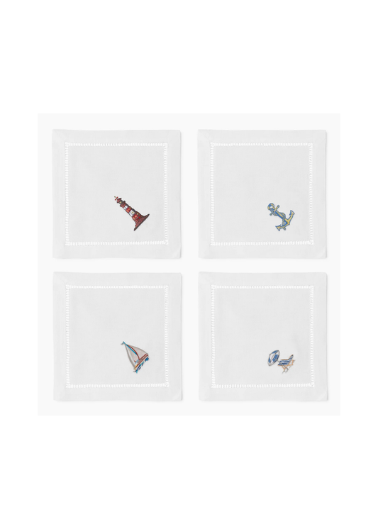 Beach Scenes Cocktail Napkins - Set of Four