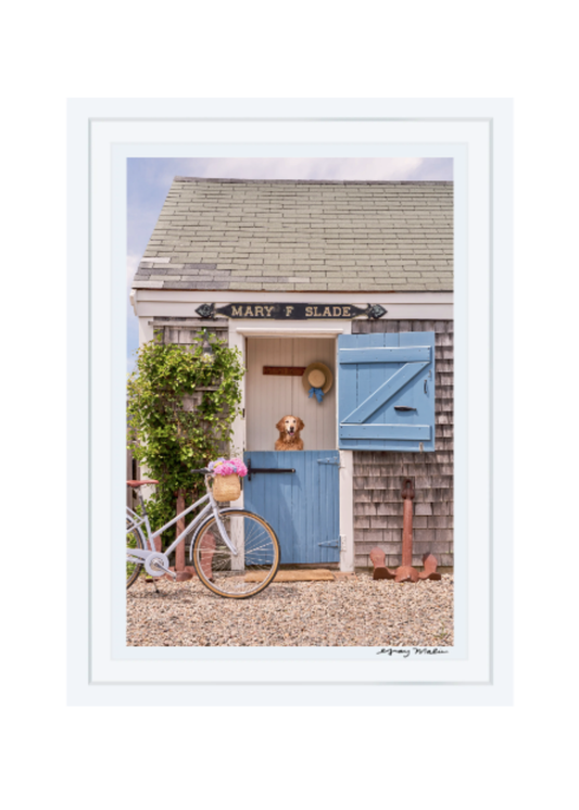 Old North Wharf Cottage, Nantucket Framed Print by Gray Malin