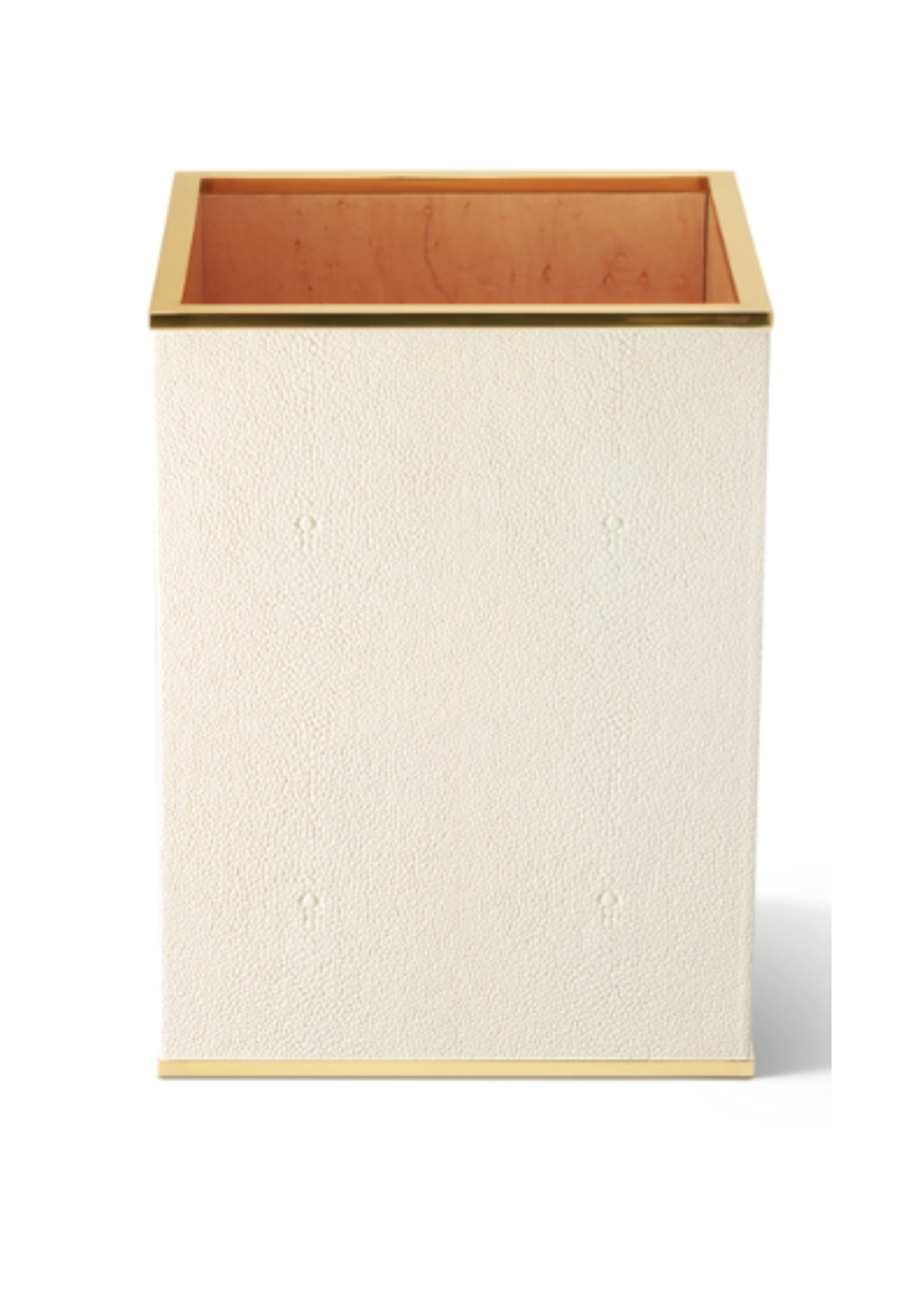 Classic Shagreen Waste Basket- Cream
