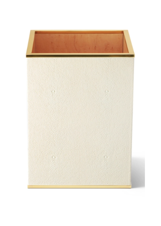 Classic Shagreen Waste Basket- Cream