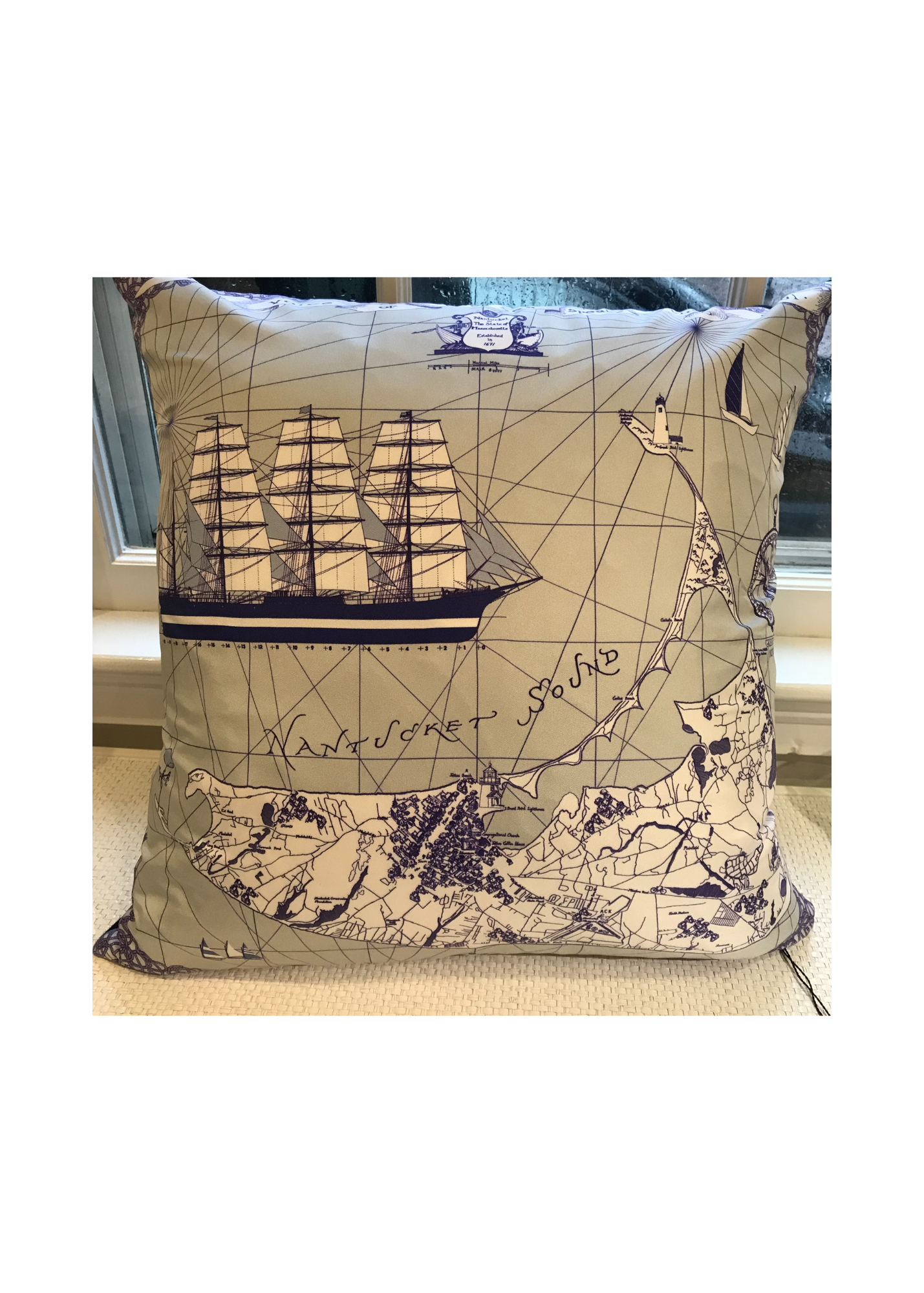 Nantucket Map Pillow