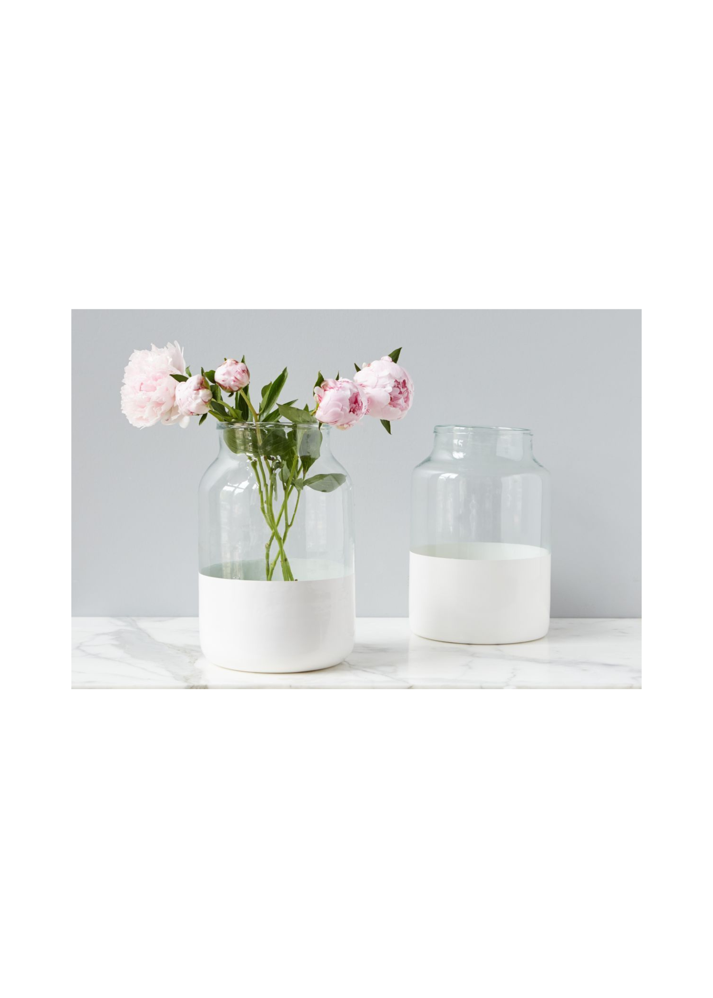 White Colorblock Mason Jar