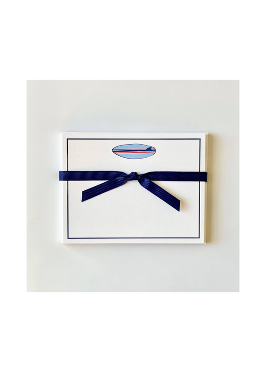 Surfboard, Blue - Flat Note Cards