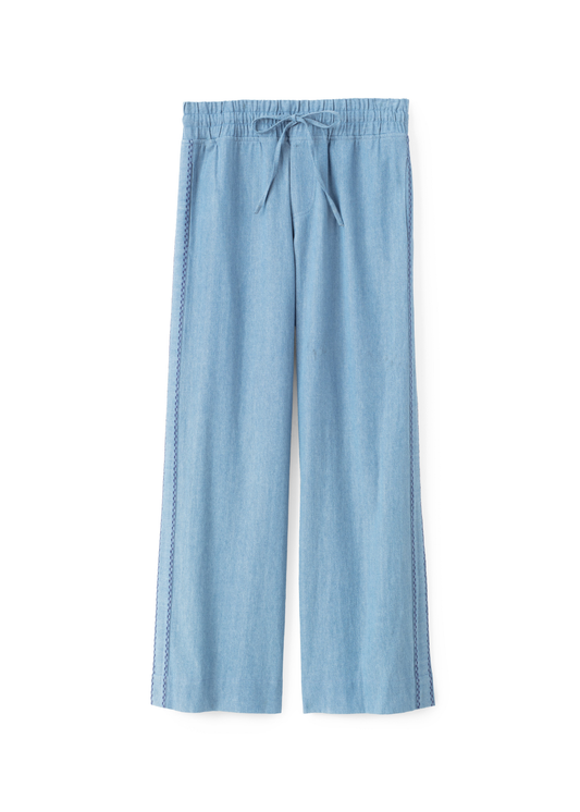 Isla Pant-Washed Blue Chambray
