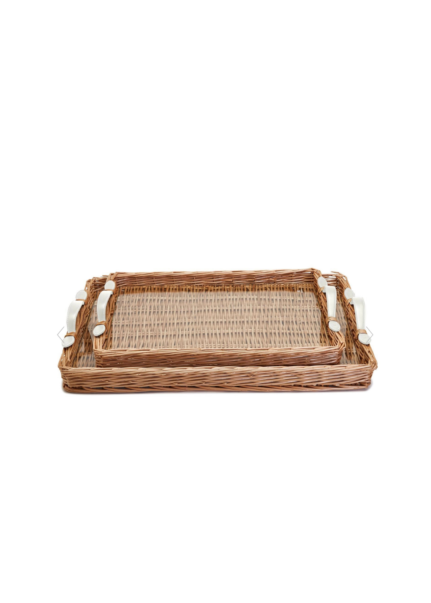 Rectangular Wicker Tray White