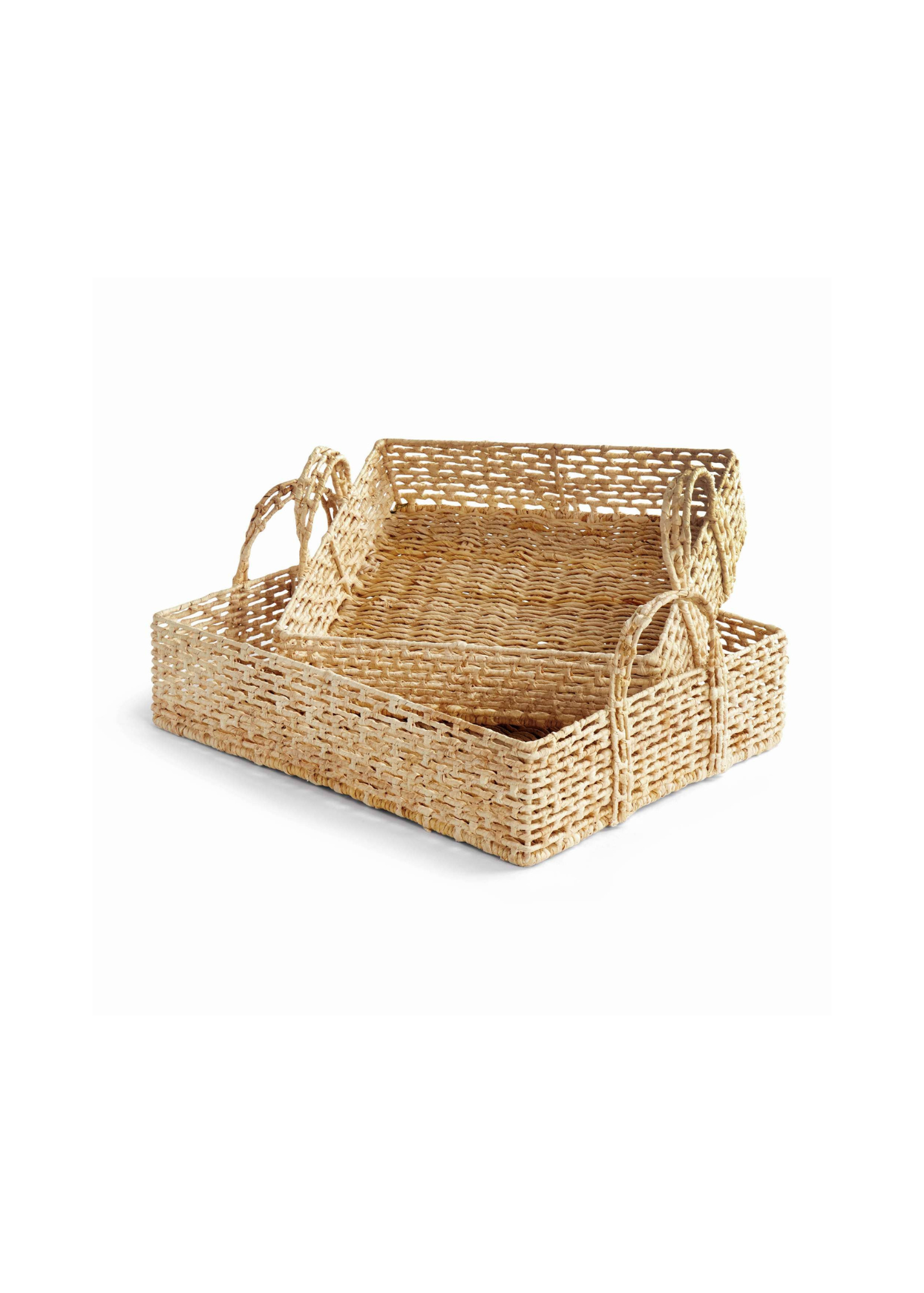 Juliet Abaca Nesting Rectangular Trays, Natural, Set of 2