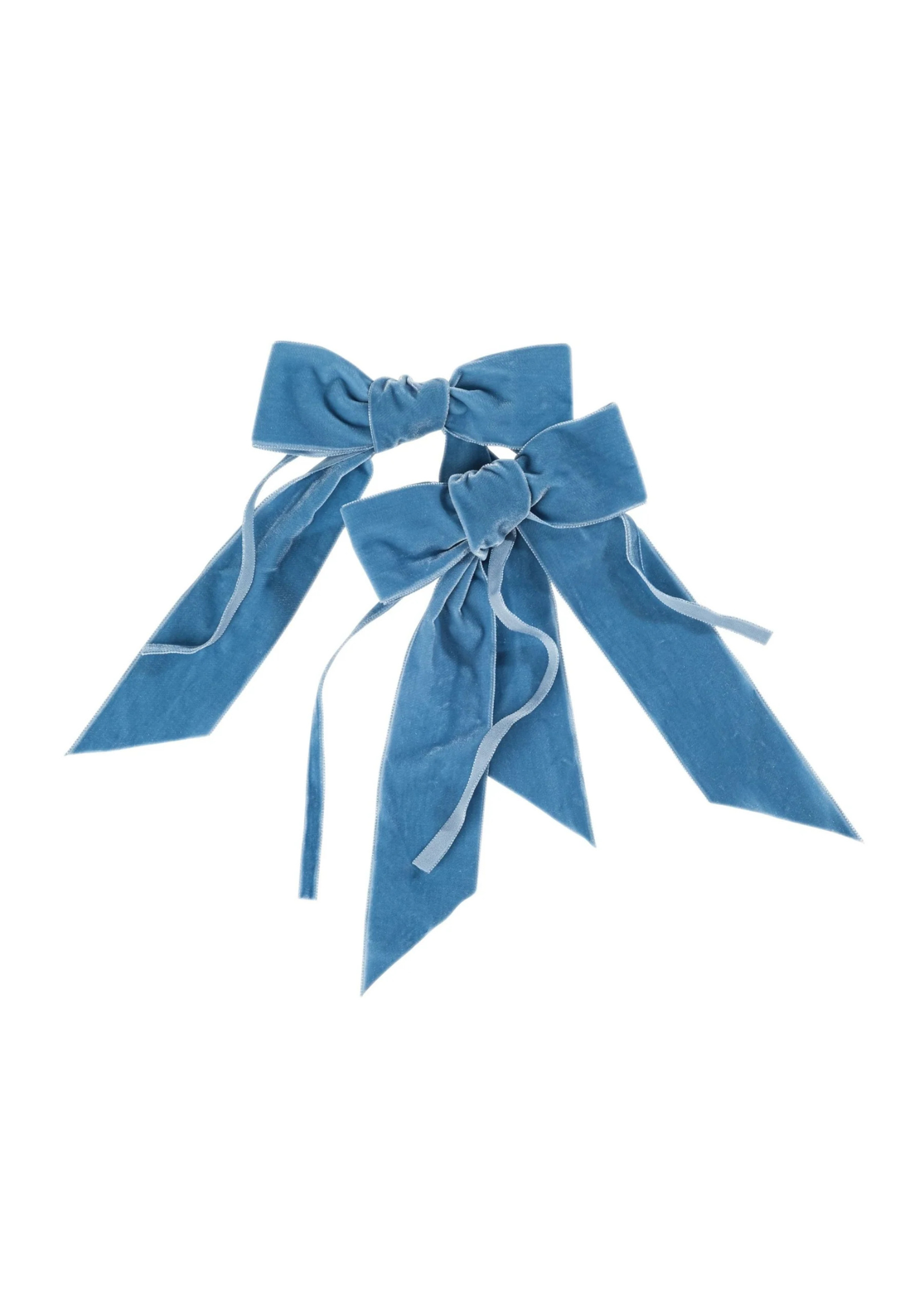 Dusty Blue Velvet Bow - Set of 2