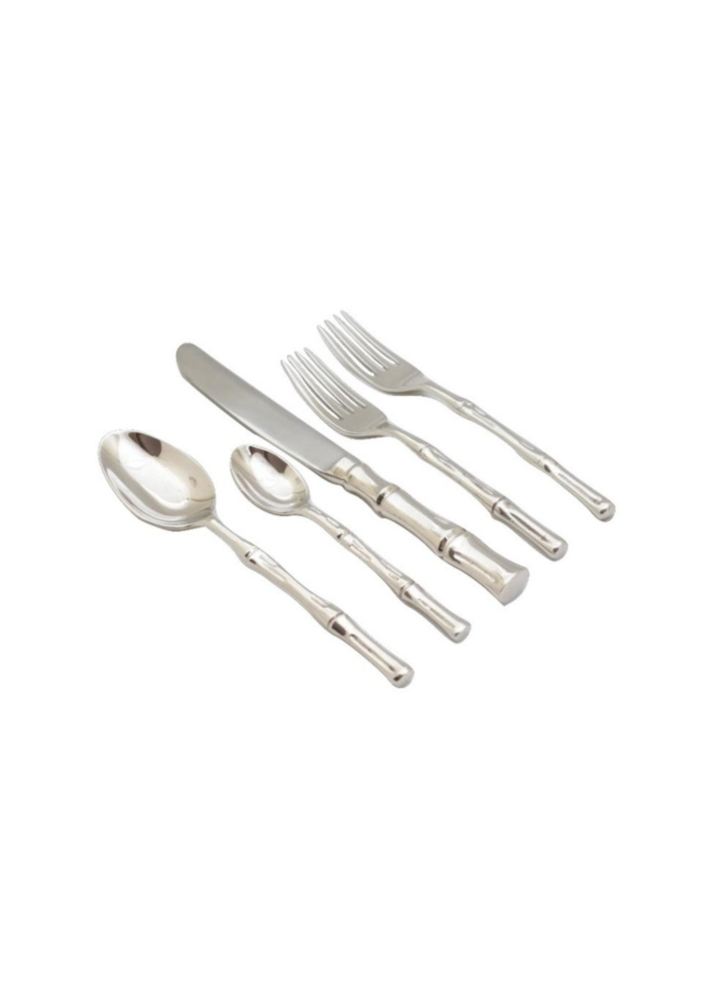 Silver Bamboo Flatware Set of 5