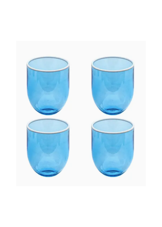 Wine Contrast Blue Tumbler - Set of 4