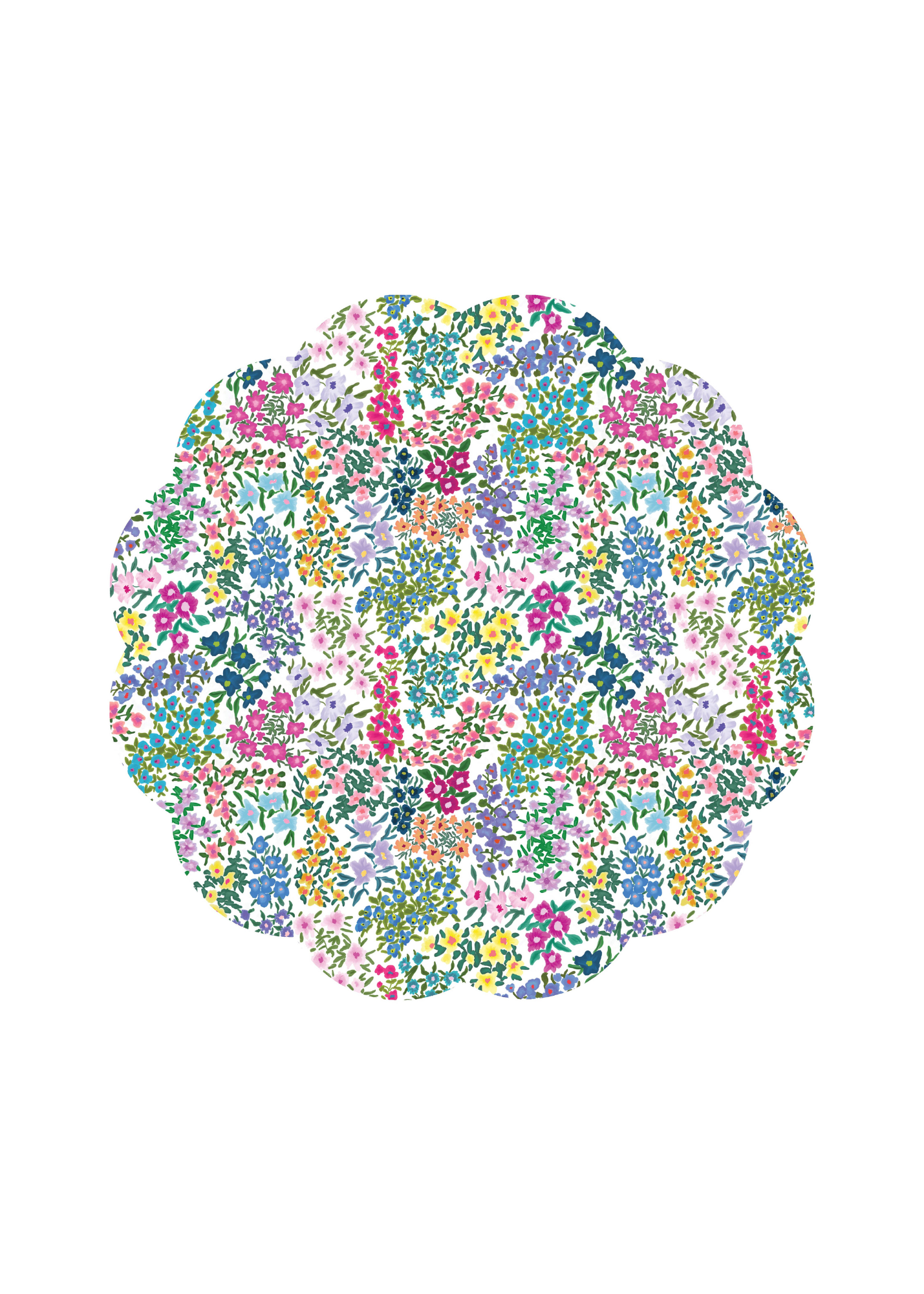 Spring Blooms Scalloped Paper Placemat