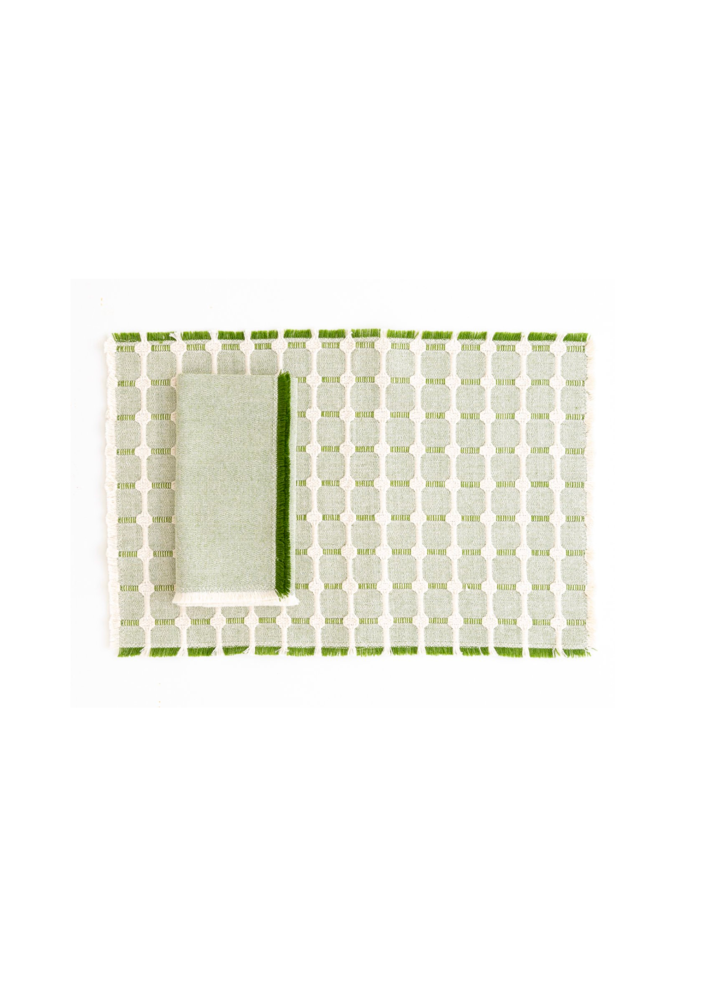 Hopsack Placemats in Leaf - Set of 4