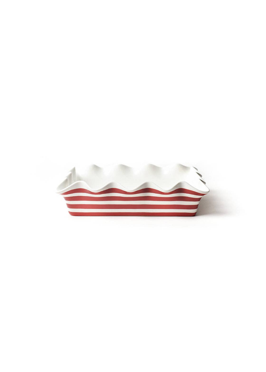 Red Stripe 13 Ruffle Casserole