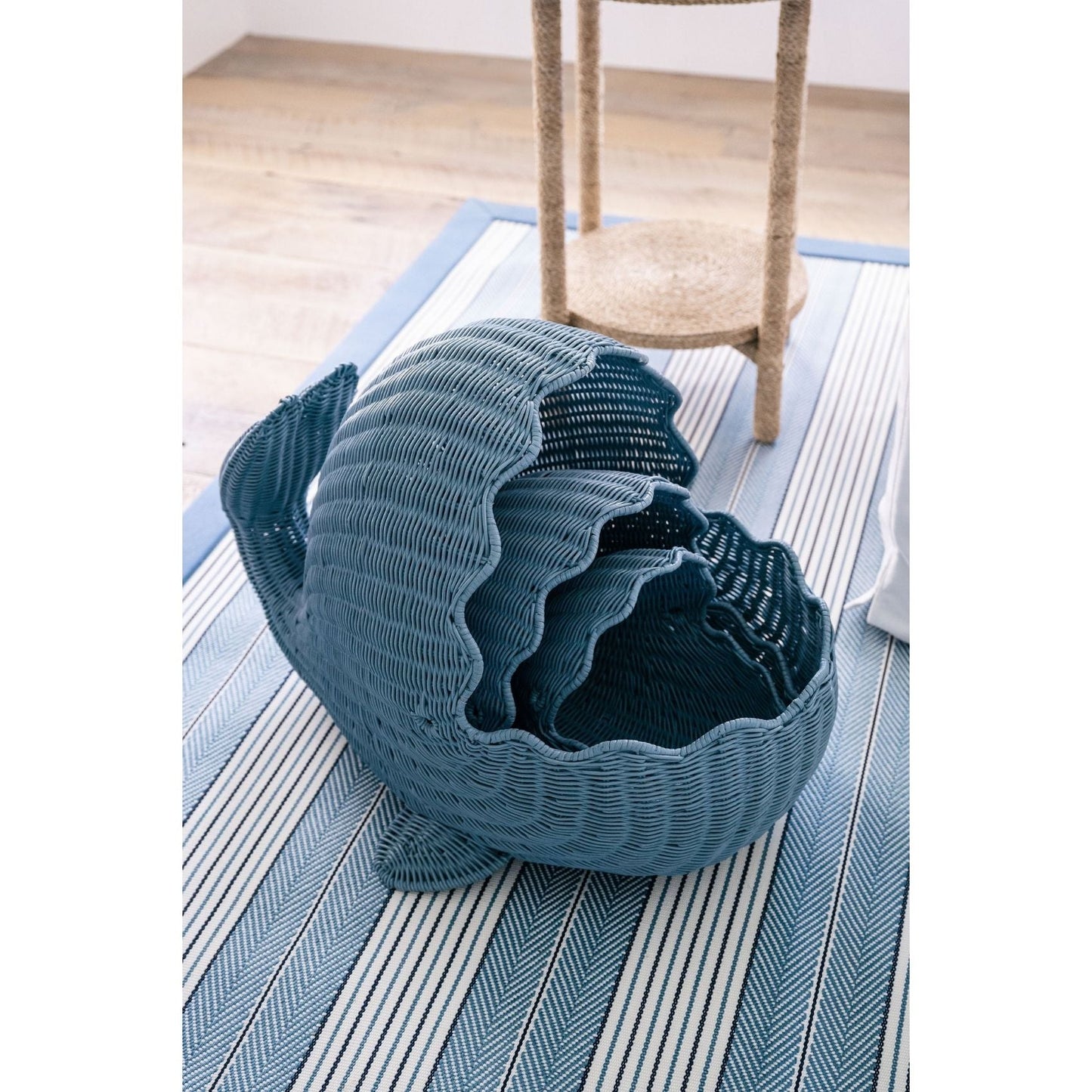 Blue Woven Whale Storage Baskets - Set of 3