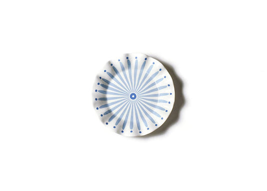 Iris Blue Burst Ruffle Salad/Dessert Plate