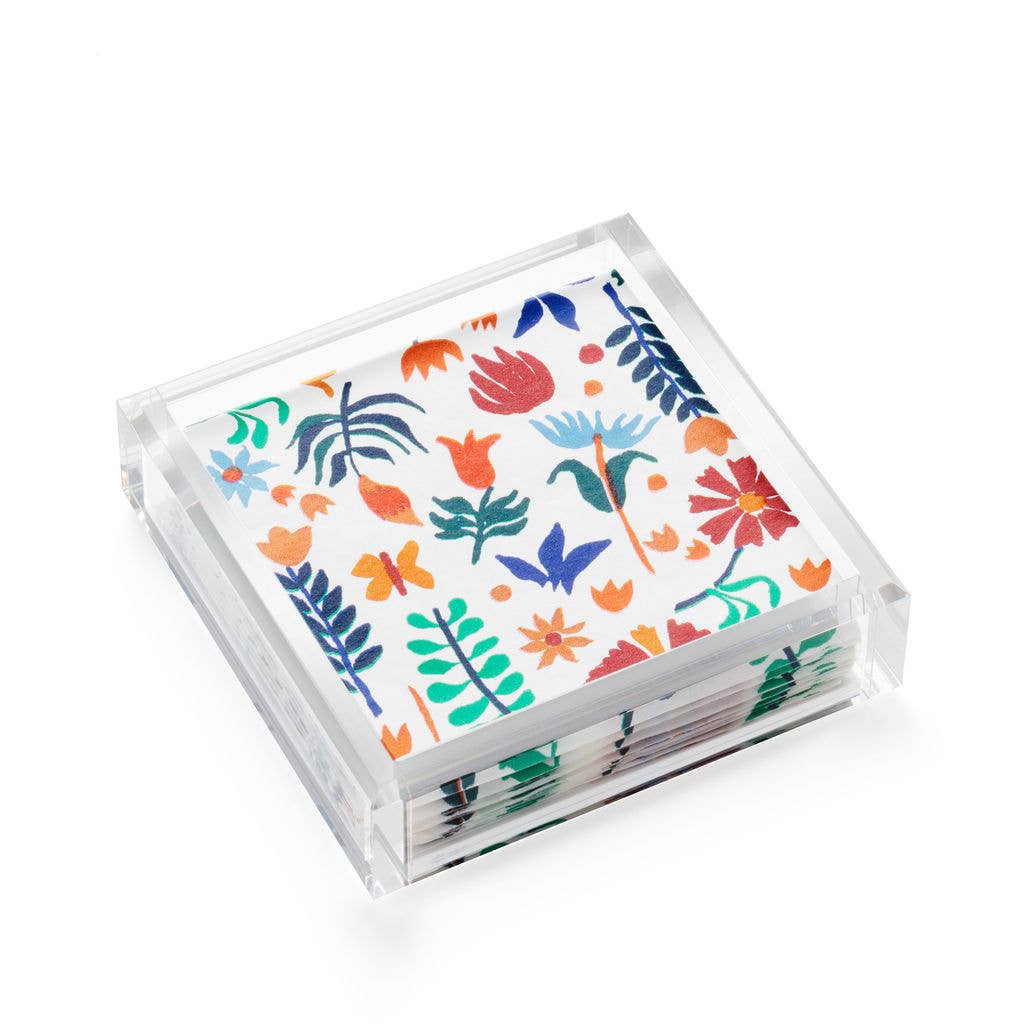 Cocktail Napkin Acrylic Tray | Hamptons White