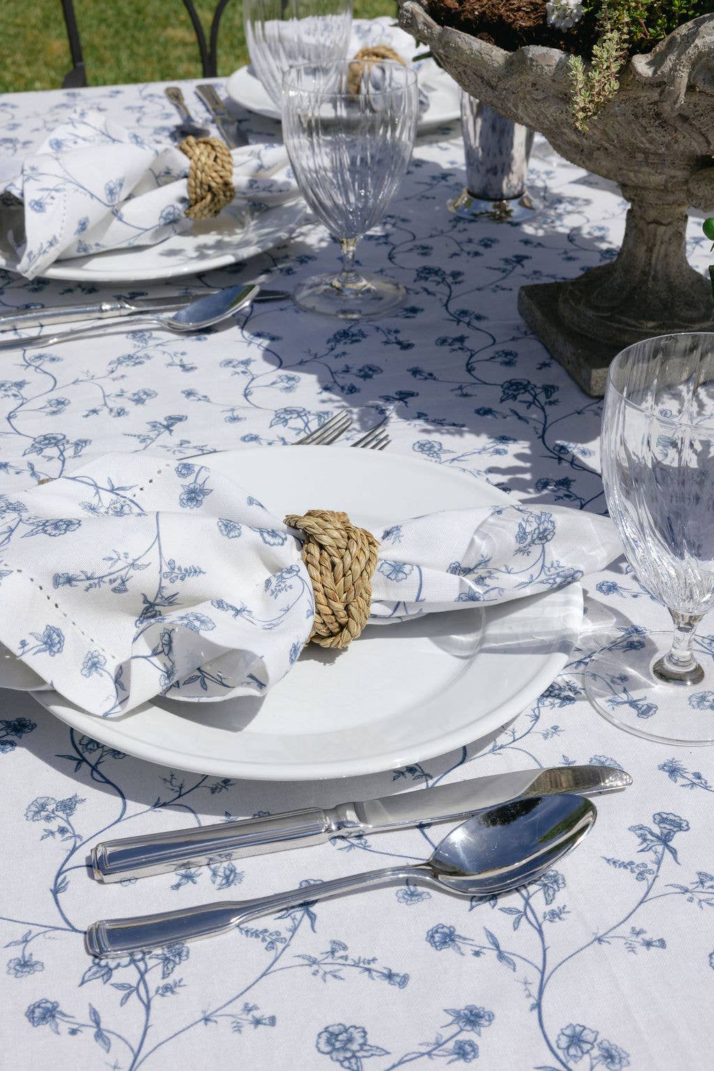 Delft Blue Dinner Napkins, Set of Four, Coastal Table Decor