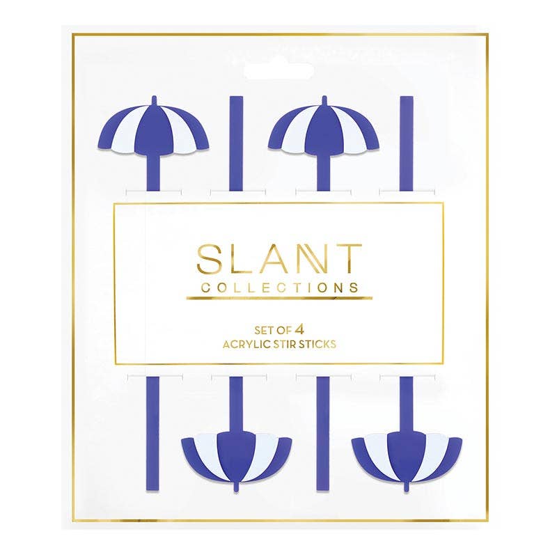 Acrylic Stir Sticks - Beach Umbrella - Set of 4: 7" l