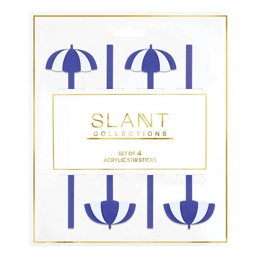 Acrylic Stir Sticks - Beach Umbrella - Set of 4: 7" l