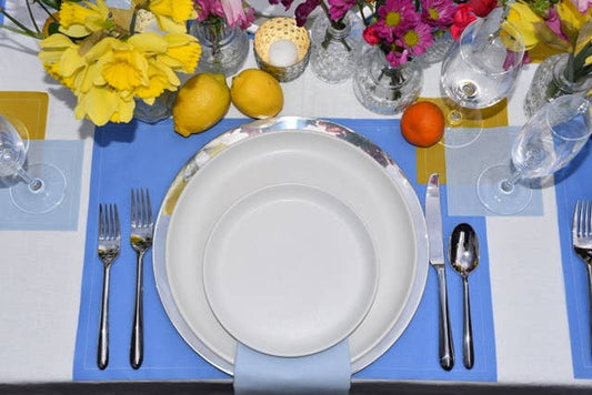 Light Blue Glass Slipper Luxury Roll of Disposable Cotton Cocktail Napkins