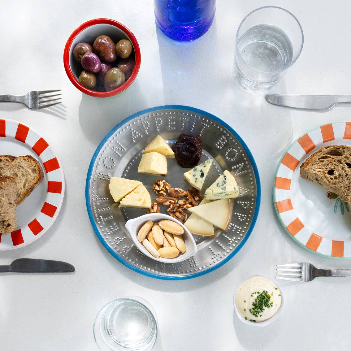 Blue Stainless Steel Reusable Plate | 25cm | Picnic |Summer|