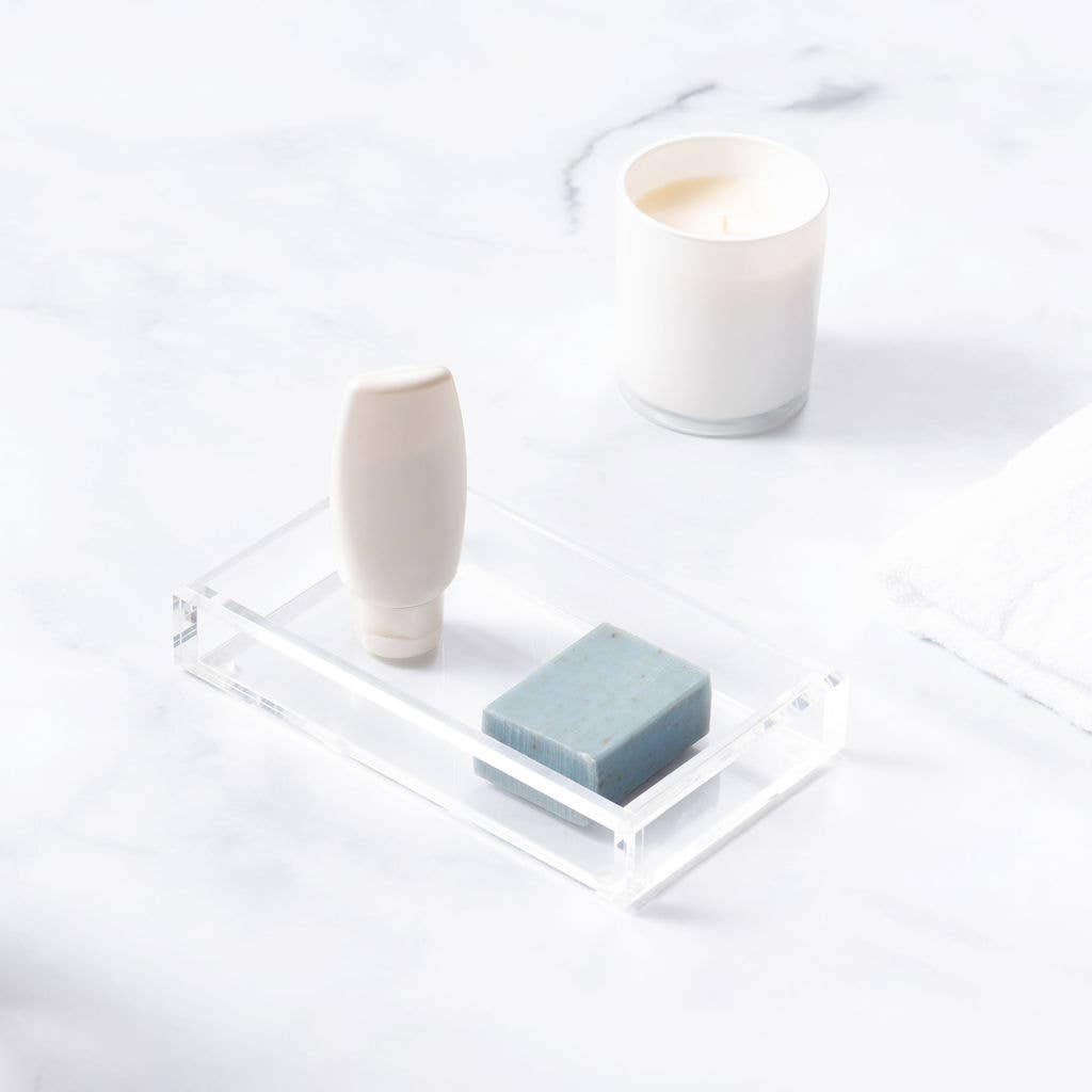 Guest Towel Acrylic Tray | Crystal Clear