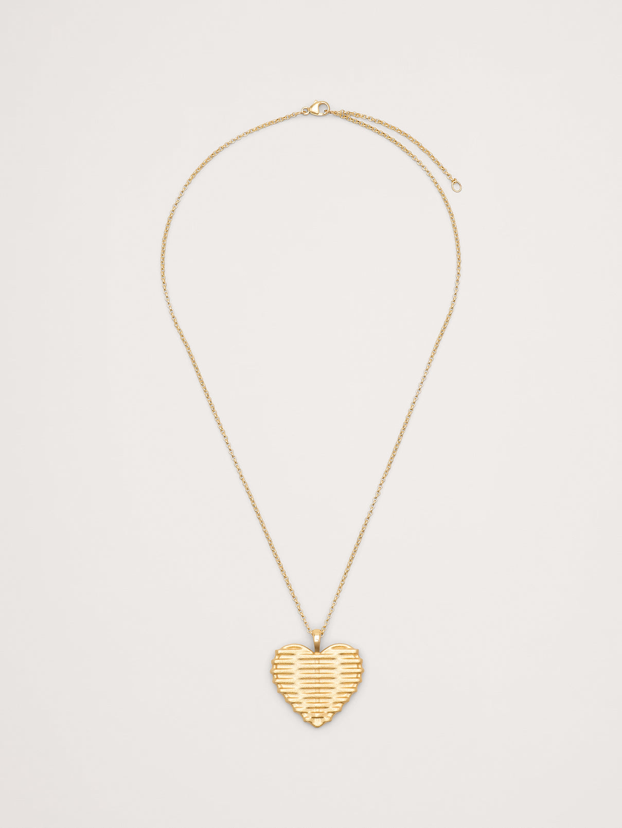 Woven with LOVE Heart Pendant on 16"-18" Rolo Chain