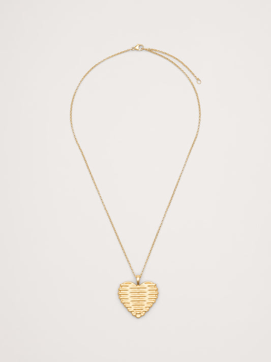 Woven with LOVE Heart Pendant on 16"-18" Rolo Chain