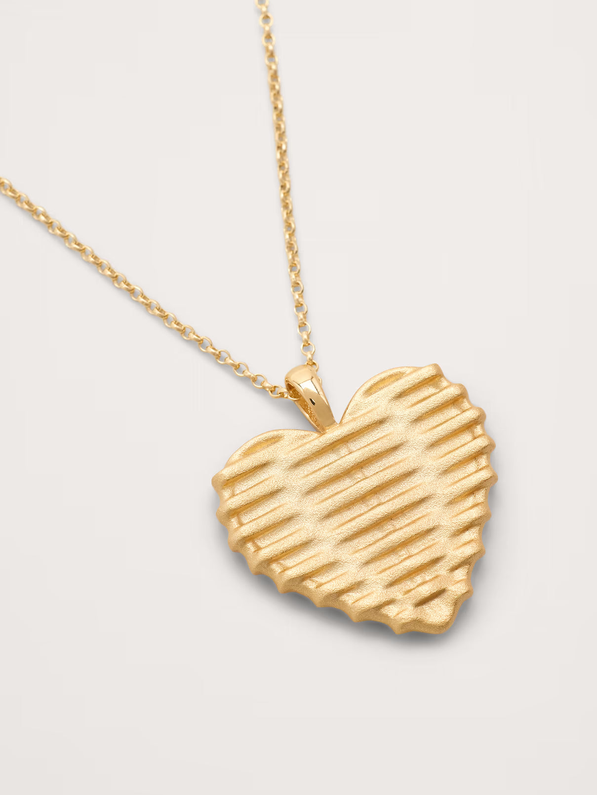 Woven with LOVE Heart Pendant on 16"-18" Rolo Chain