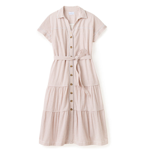 Adriana Shirt Dress-Camel Stripe