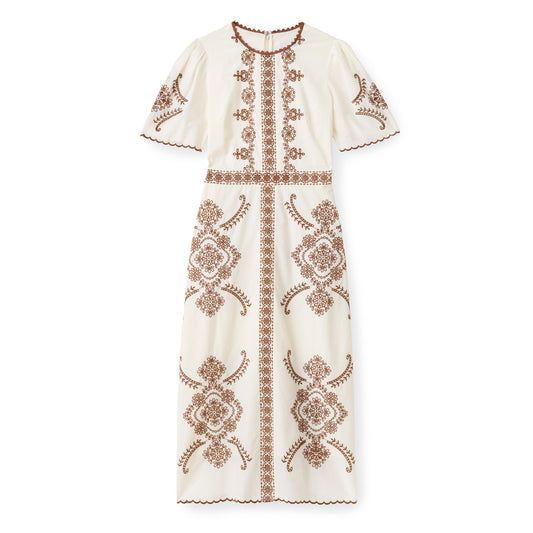 Bobbi Midi Dress-Ivory