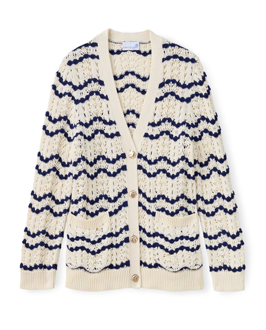 SU26 Hadwen Cardigan-Beach Wave Stripe-Natural