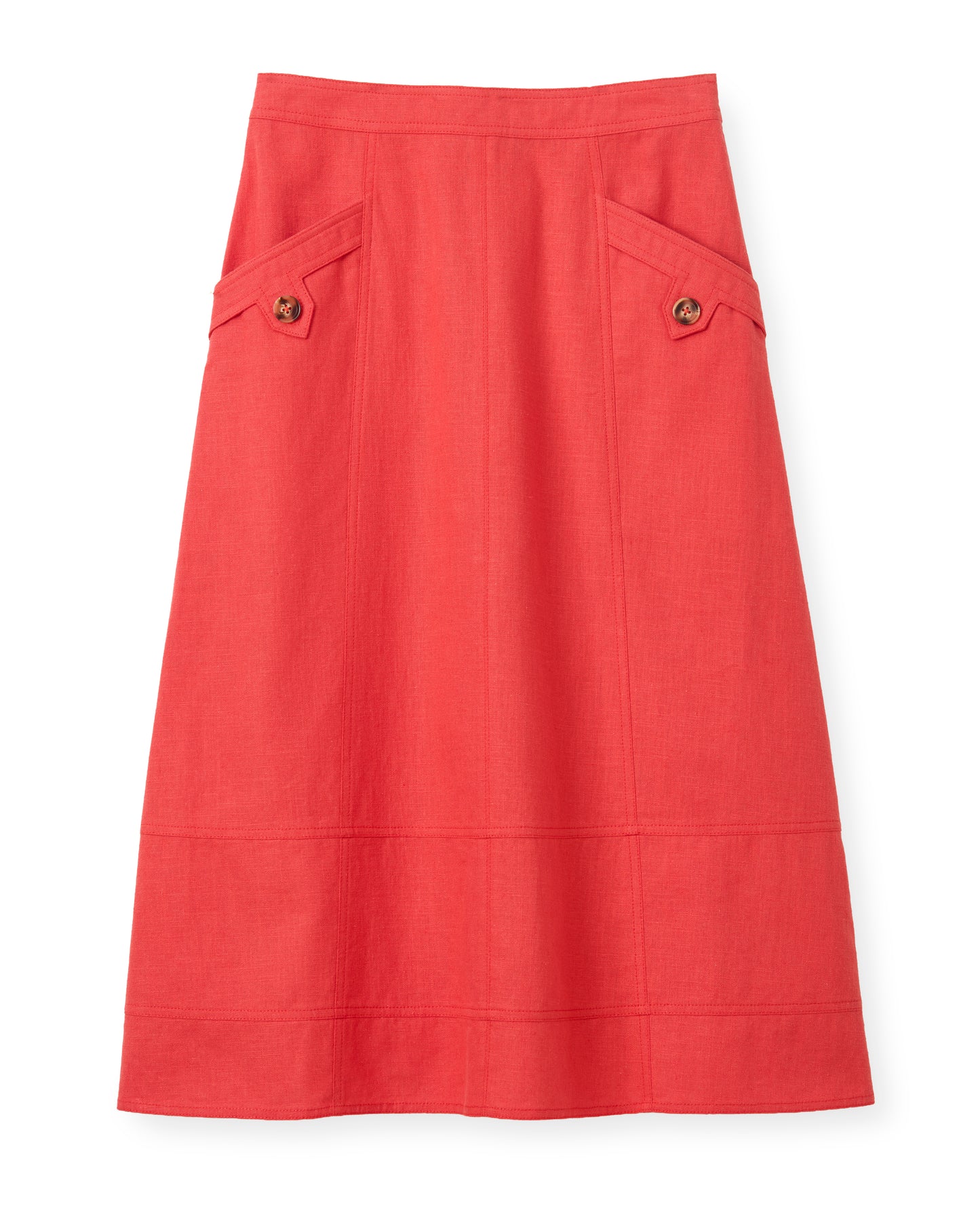 Alice Button Skirt-Poppy