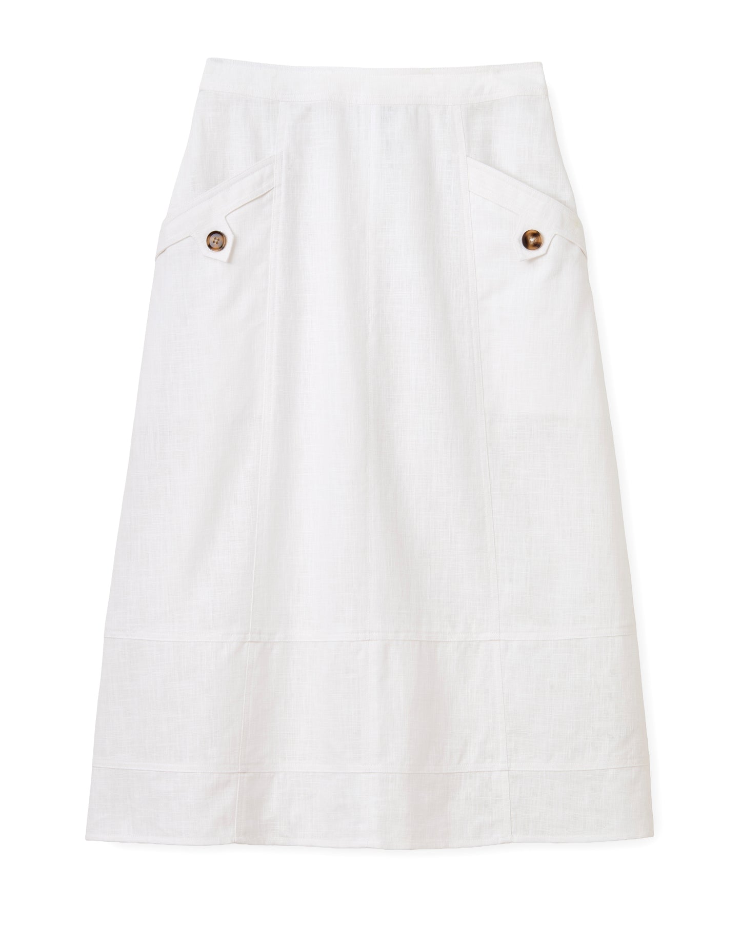 Alice Button Skirt-Bright White