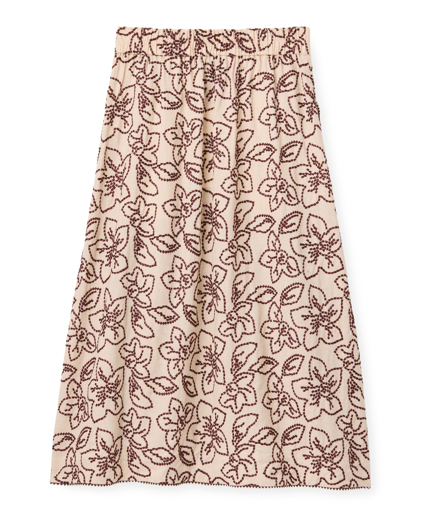 Bea Midi Skirt-Field Floral Embroidery
