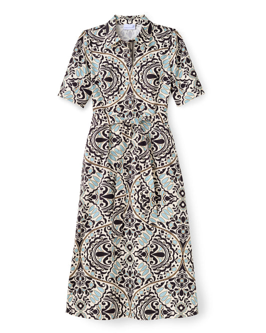 Cara Shirtdress-Flor Medallion Tidal Pool