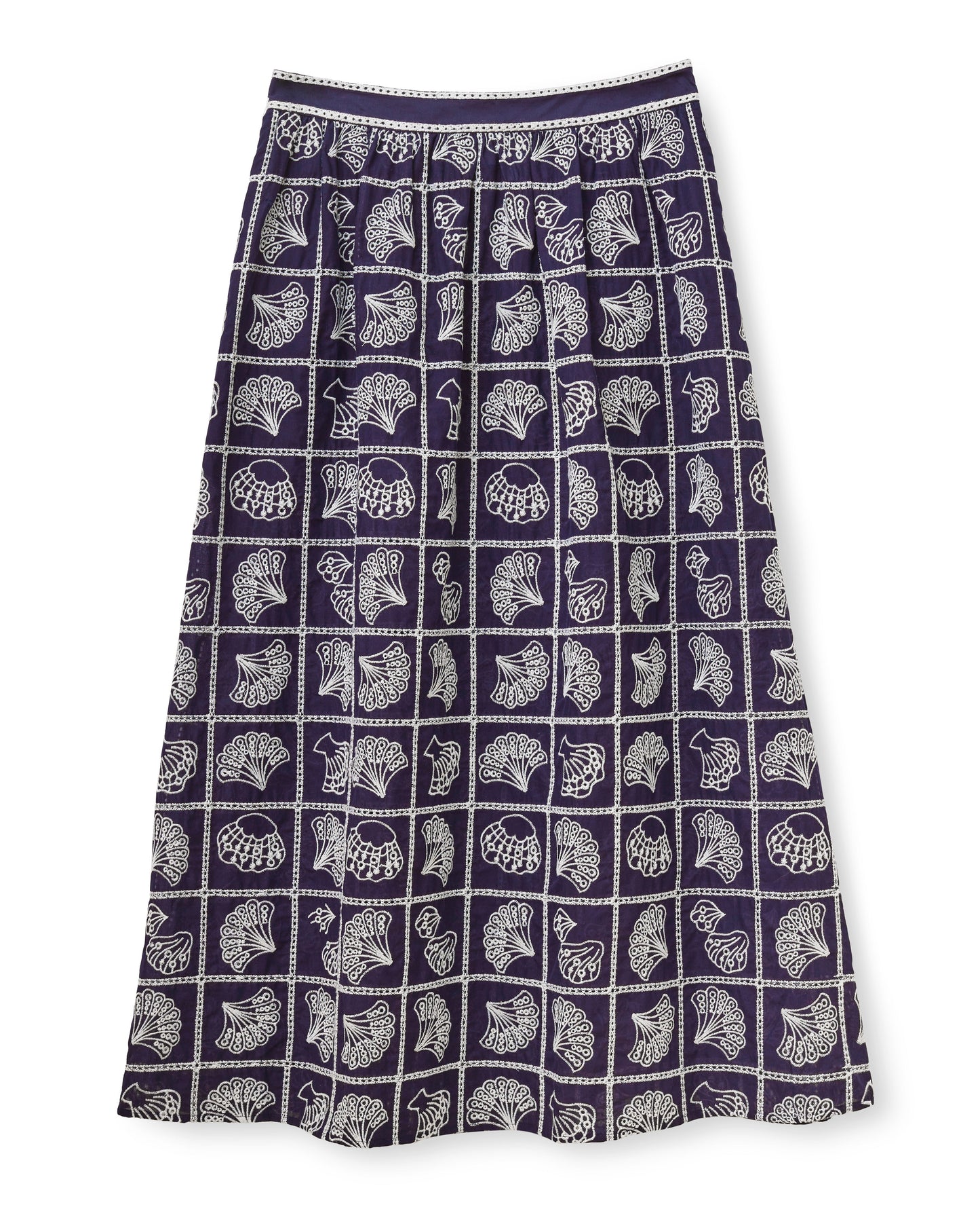 SU26 Celine Midi Skirt-Midnight Blue